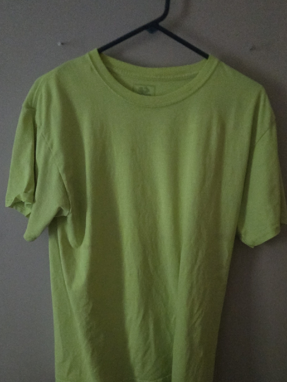 TWO Fruit of the Loom Men's Neon Lime Crew Neck T-Shirts